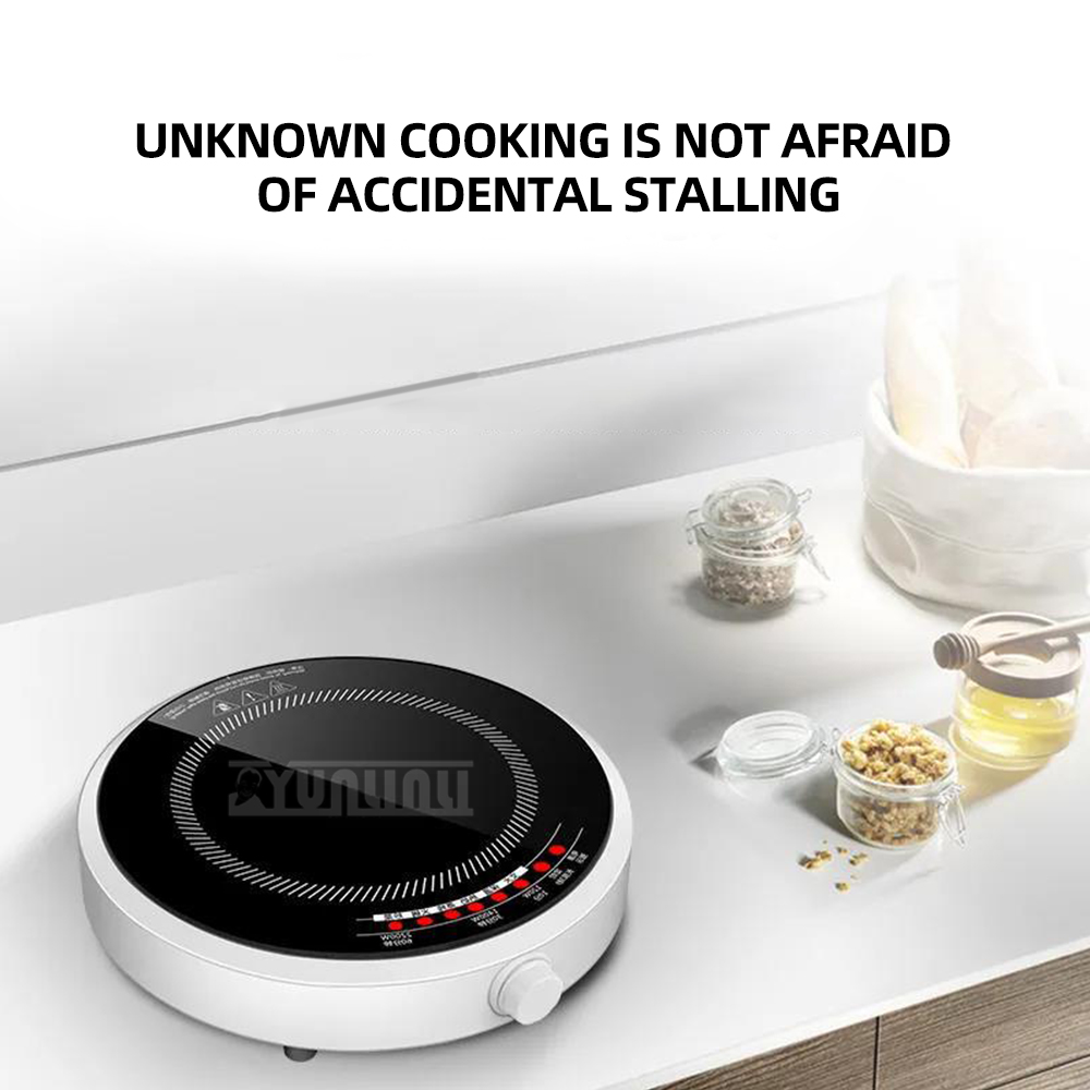Induction Cooktop Portable - รอบสมาร์ทหม้อหุงข้าวในครัวเรือน 2200W Inductions Kochplatte High Power