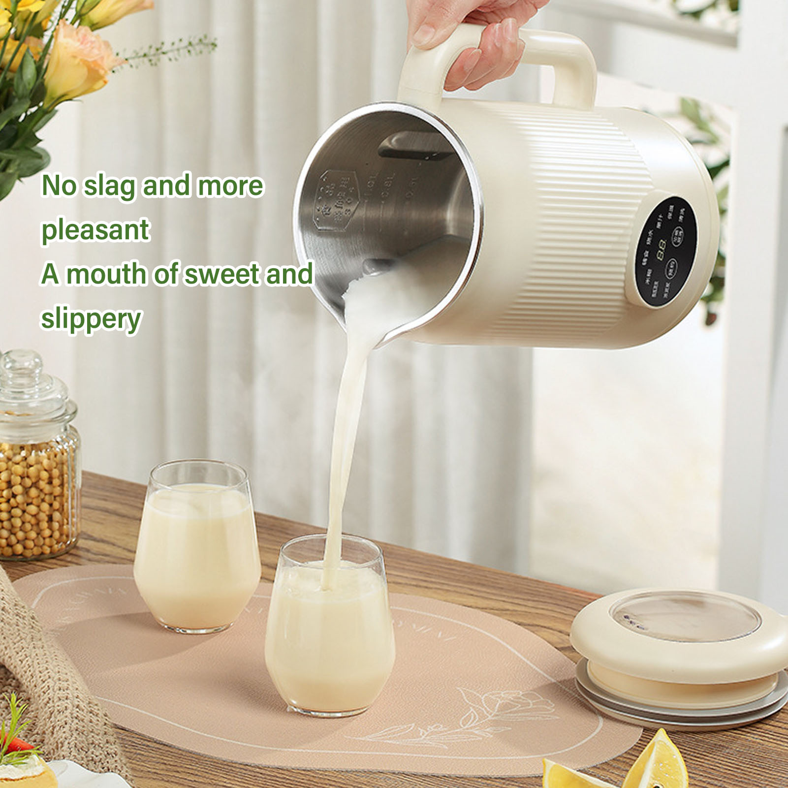 Soy Milk Maker - เครื่องทํานมถั่วถั่วเหลืองอัตโนมัติเครื่องเตรียมอาหารเครื่องปั่นร้อนบ้านขนาดเล็ก Mini Multi Functional 1L 1.2L