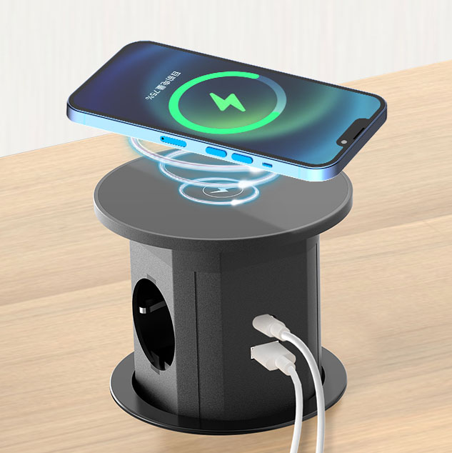 Kitchen Appliances Uk - เต้ารับแบบยืดหดได้สำหรับโรงงาน 2 ช่องเสียบ EU/UK พร้อมพอร์ต USB-C