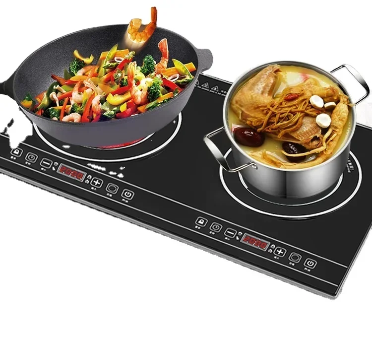 Induction Cooktop Portable - เตาไฟฟ้าพกพาแบบคู่ 2000W+2000W เตาแม่เหล็กไฟฟ้าแบบสองหัวเตา