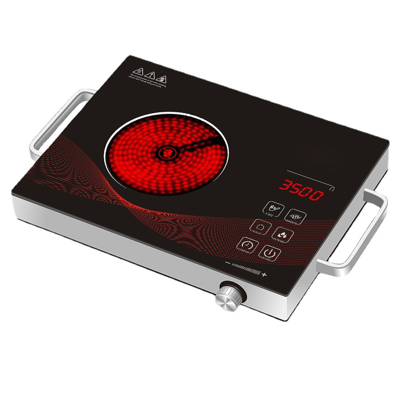 Induction Cooktop Portable - เตาเซรามิกกำลังสูง 3500 วัตต์ สำหรับใช้ในครัวเรือน, เตาไฟฟ้าแบบพกพาแผงไมโครคริสตัลไลน์สีดำ สำหรับหม้อไฟและการทำอาหารประจำวันที่บ้าน