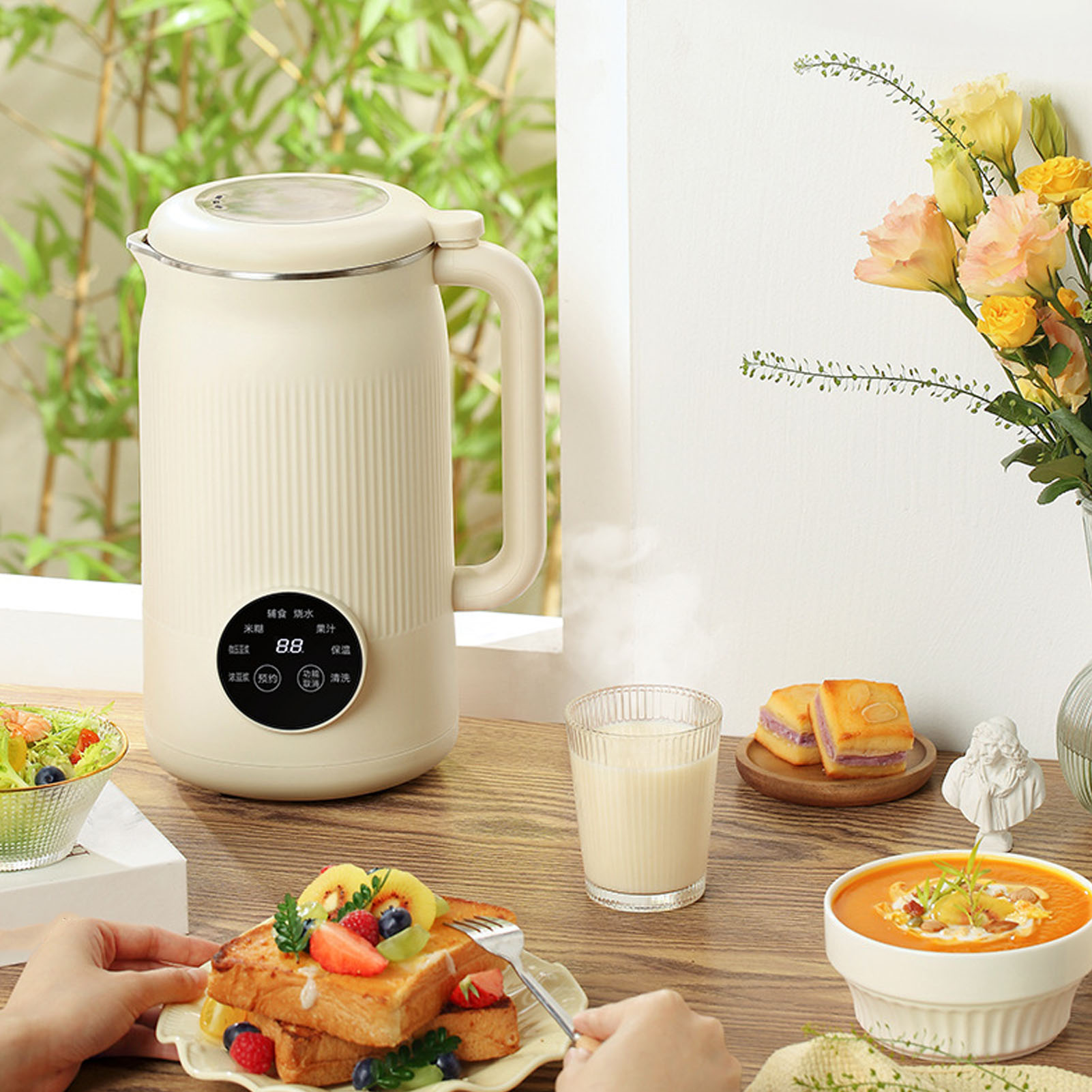 เครื่องทํานมถั่วถั่วเหลืองอัตโ - Soy Milk Maker บทวิจารณ์และราคา