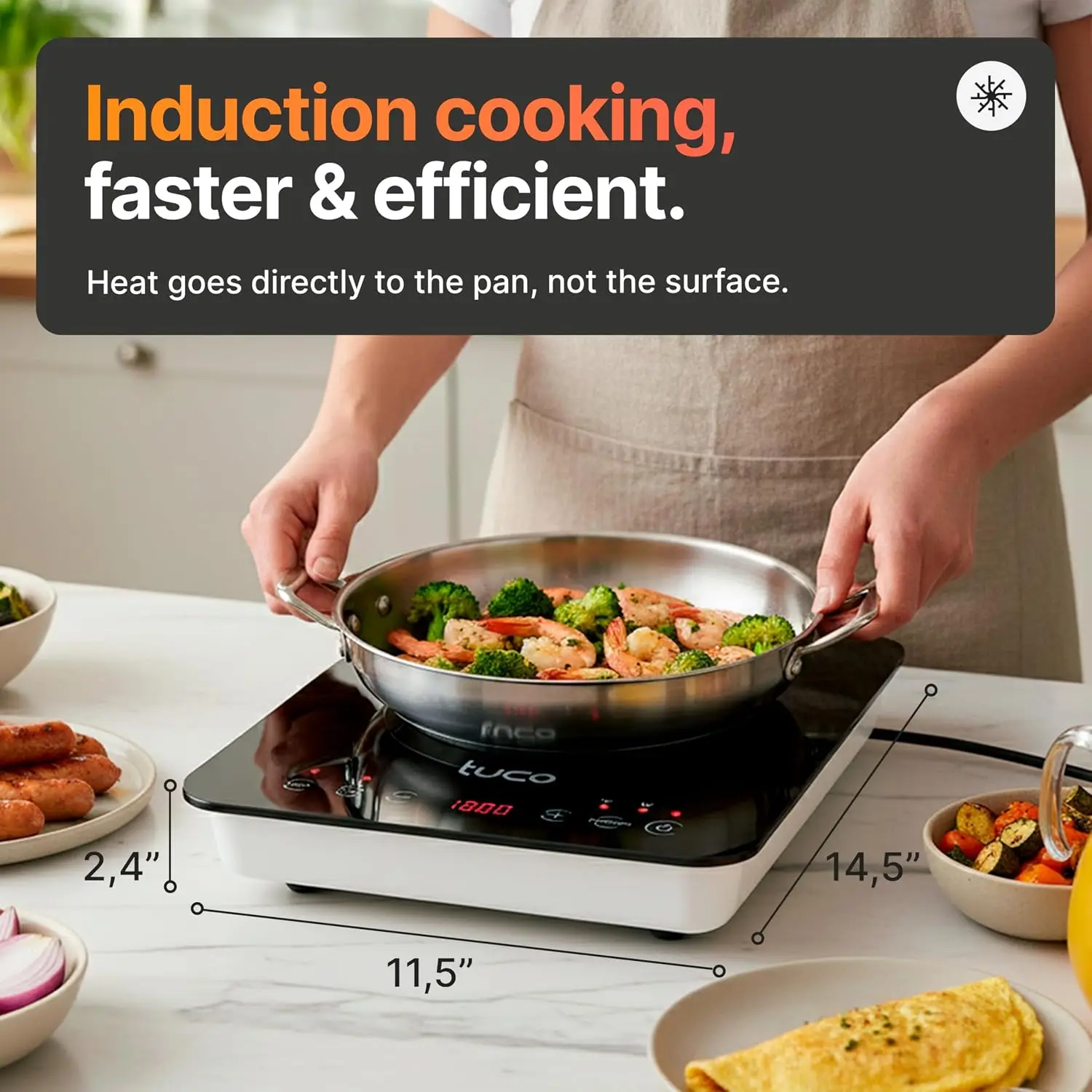 เตาแม่เหล็กไฟฟ้าแบบพกพา Pro, เ - Induction Cooktop Portable บทวิจารณ์และราคา