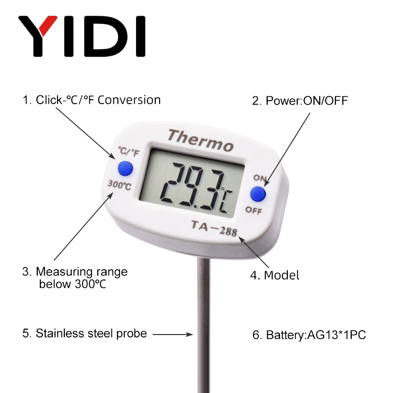 TA288 LCD เครื่องวัดอุณหภูมิอา - Kitchen Appliances Video บทวิจารณ์และราคา