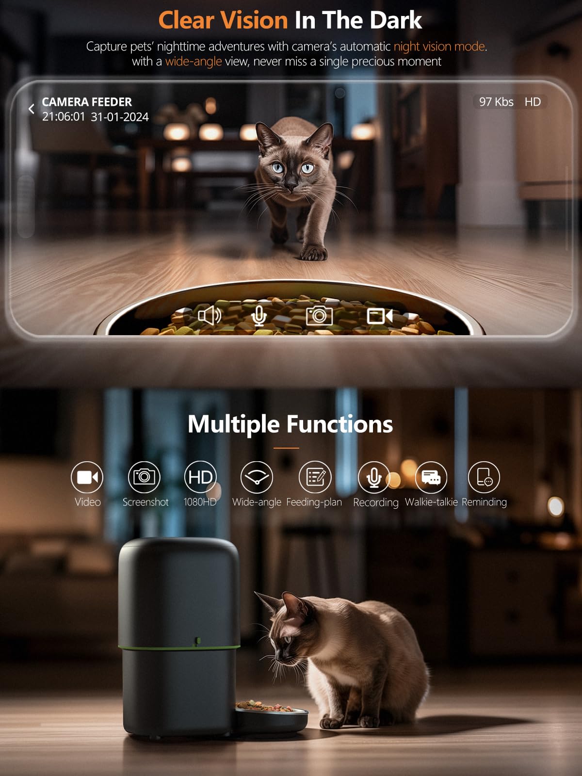 อัตโนมัติ Cat Feeder กล้องสัตว - Kitchen Appliances Video บทวิจารณ์และราคา